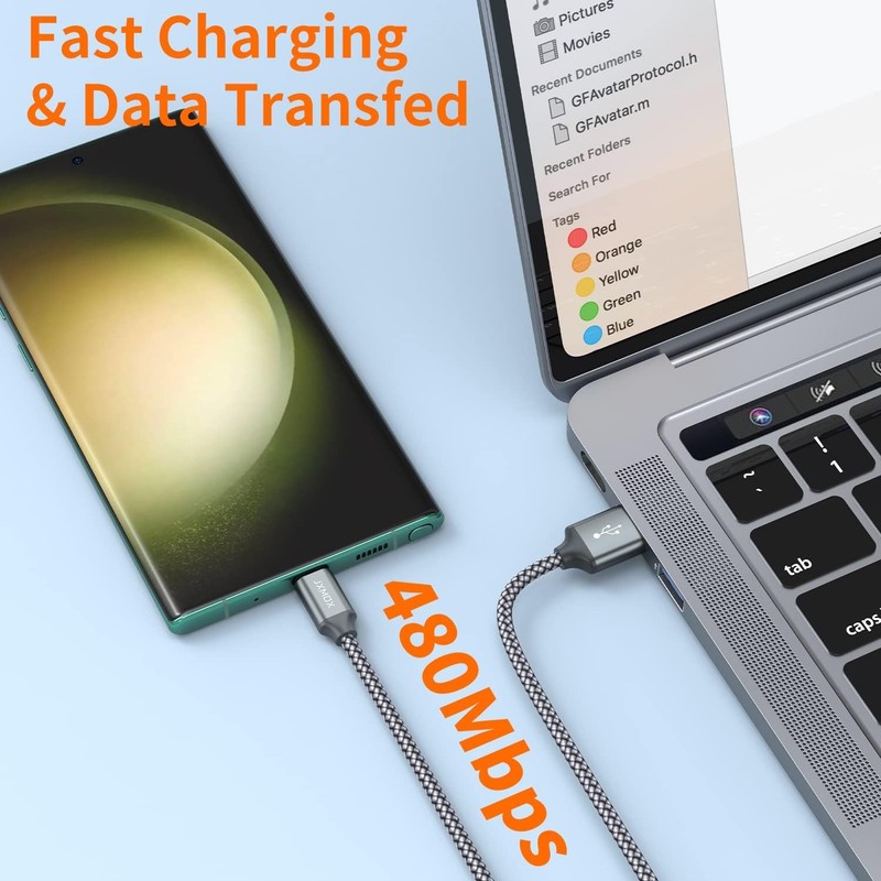 6 Inch Short USB C Cable Fast Charging 3 Pack, 0.5Ft USB a to USB C Cable Short gallery