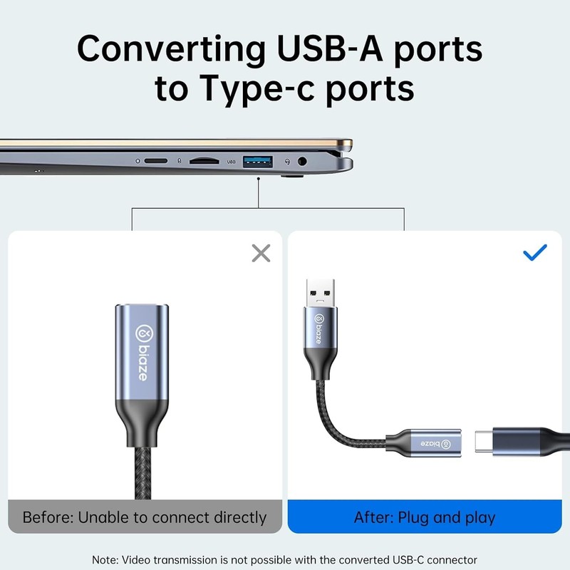 High-Speed USB A to C Adapter - 10Gbps Data Sync & Multi-Device Compatibility gallery