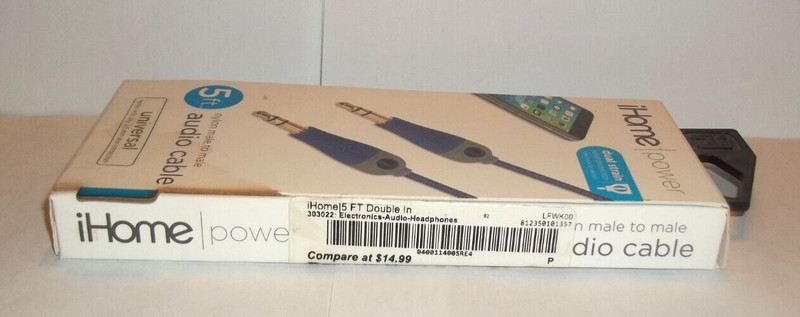 IHome Power 5 Ft. Audio Cable Nylon Male to Male~Universal gallery