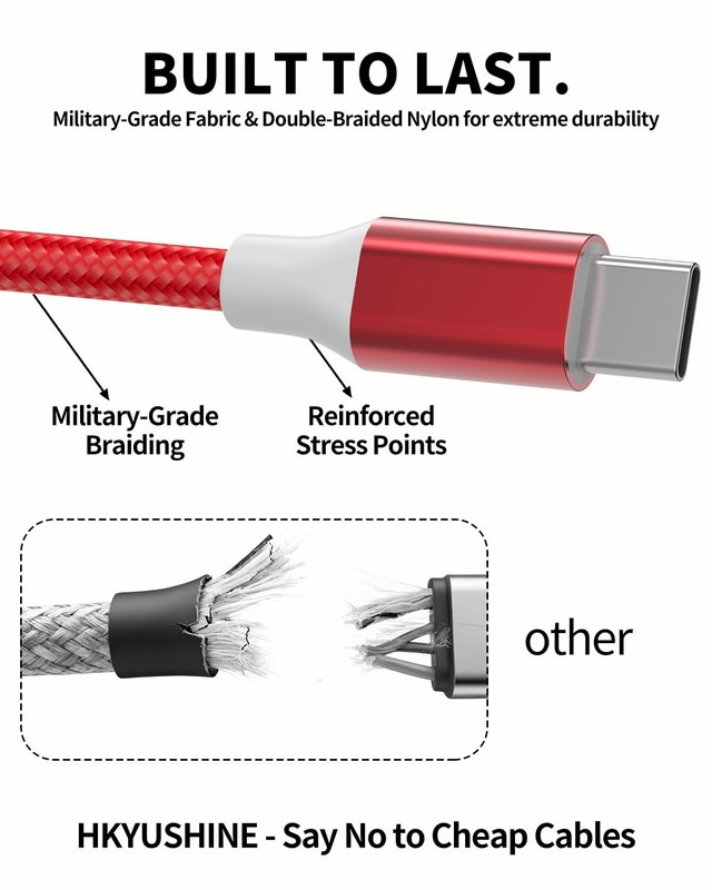 USB Charger Cable, 6Pack 3/3/6/6/6/10FT 3.1A Charger Fast Charging Braided US... gallery