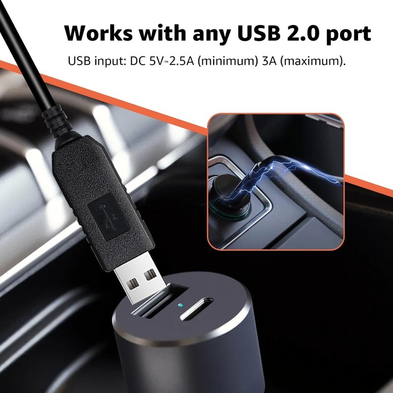 Furrion-Compatible 6.56ft USB to DC Car Charger Cable for Monitors & Cameras gallery
