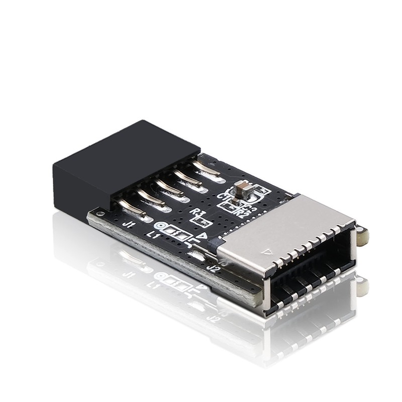 USB 2.0 Internal Header to USB 3.1 Type-C 20-Pin Front Panel Adapter