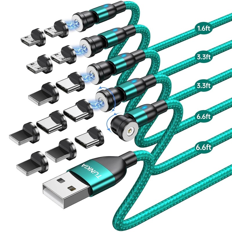 Magnetic Charging Cables - Braided, 360° Rotation & Dustproof for All Devices gallery