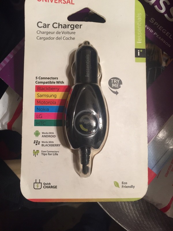 iessentials Universal Car Charger Blackberry-Samsung-Motorola-Nokia-LG Free Ship