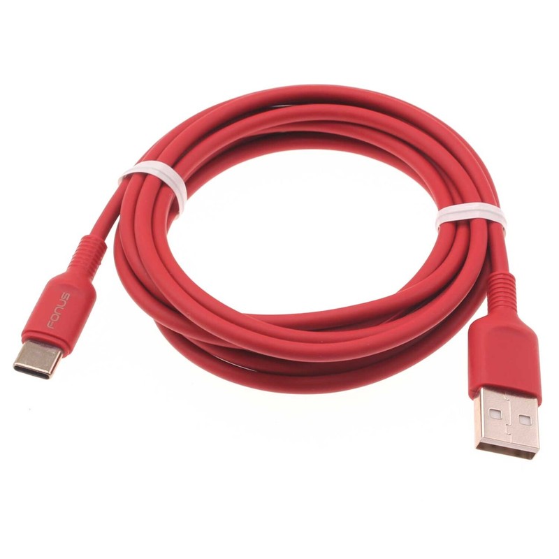 Red 6ft USB-C Cable Charger Cord Power Wire Type-C Fast Charge for Cell Phones gallery