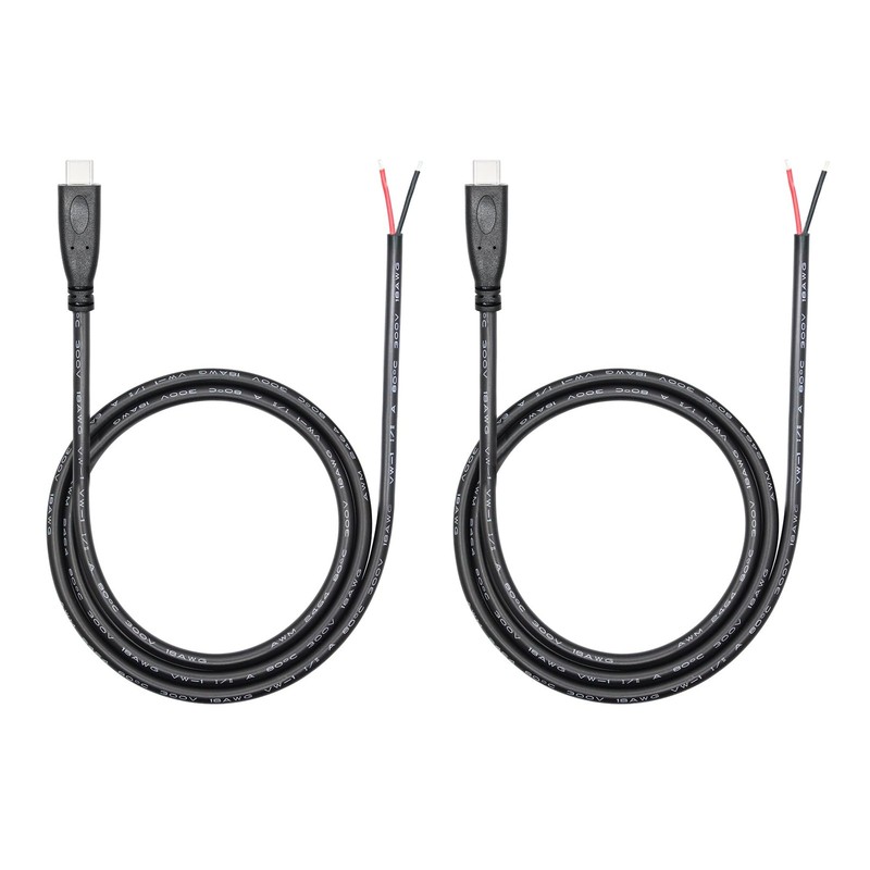 USB to 2 Pin Bare Wire Open End Power Cable 3FT, USB Plug 2 Pin Pigtail Cable…