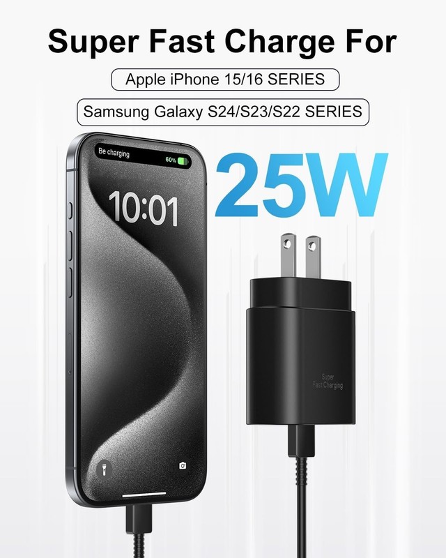 Universal Compatibility 25W Type C Fast Charger with Extra Long Charging Cables gallery