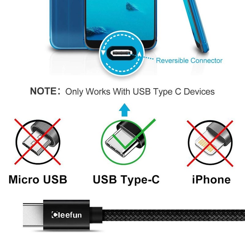 30ft Extra Long USB-C Charging Cable, Nylon Braided Type C Power Cord for iPhone gallery