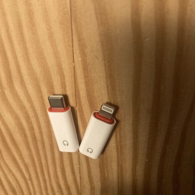 2× Phone to 3.5mm Headphone Adapter | Lightnin & USB-C | Wired Hi-Fi Audio