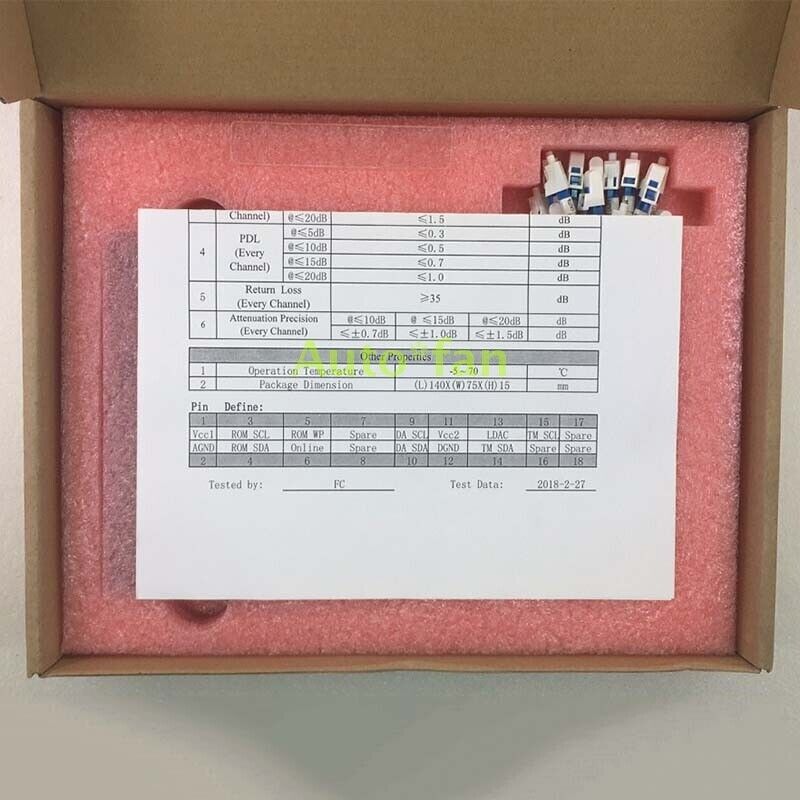 Variable Optical Attenuator Accelink OM-LVOA-M-8-70-LC/PC Genuine New gallery