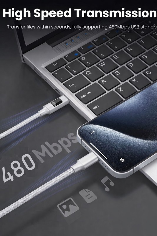 New 100W Fast Charging Cable Type-C USB-C Braided For Samsung S23 S24 S25 Ultra gallery