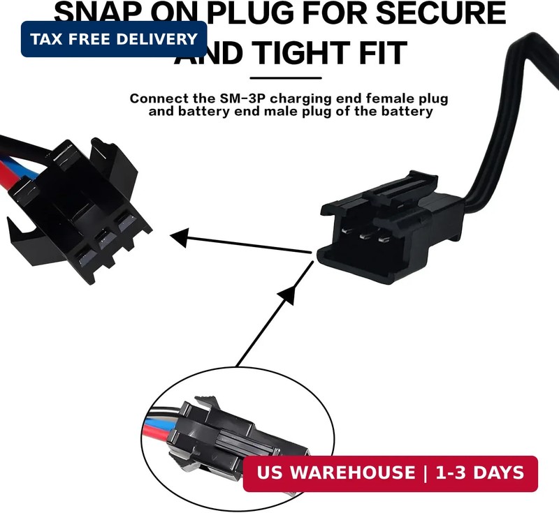 [2 Pack]BaiWeiDun 7.4V USB Charger Cable with SM-3PIN Plug Compatible RC Car RC gallery
