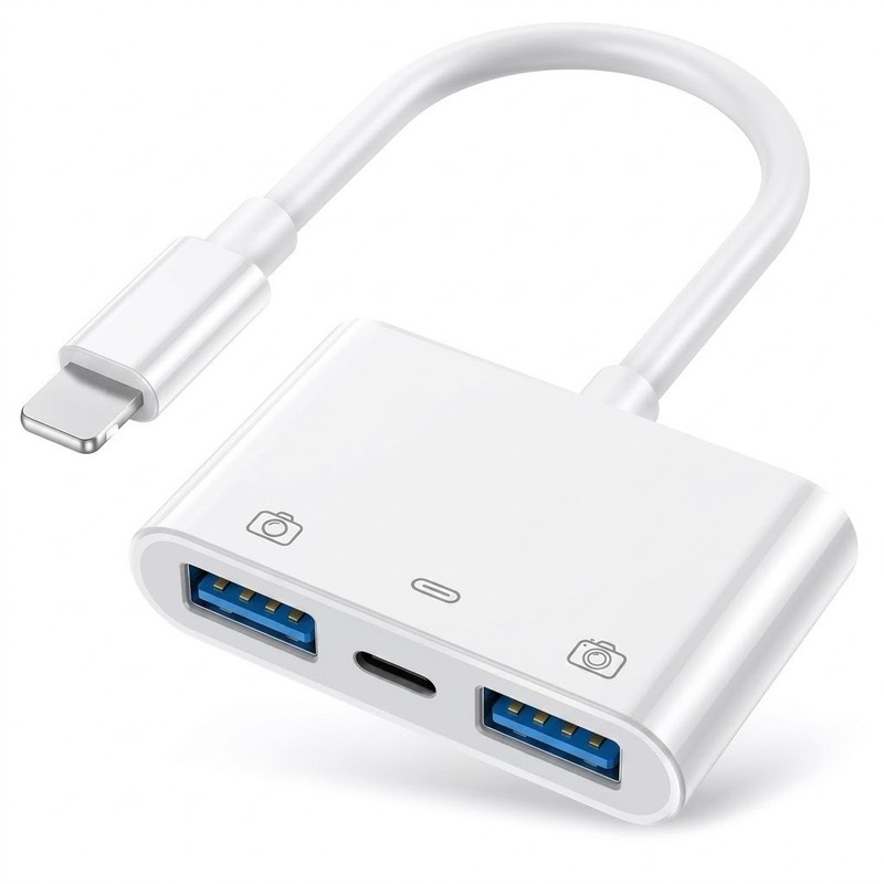 USB OTG Adapter USB Camera Adapter Compatible With IPhone IPad USB Converter wit