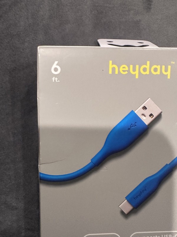 Heyday 6 Ft. USB-A To USB-C Soft Touch Charging Cable Turquoise New Sealed Box gallery