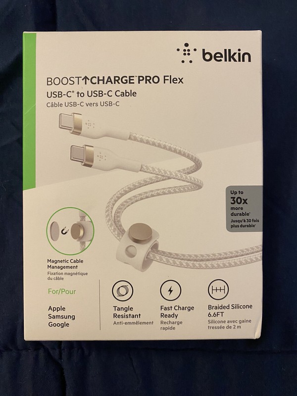 Belkin Boost Charge Pro C Cable with Lightning Connector+Strap 6.6 ft 2 m