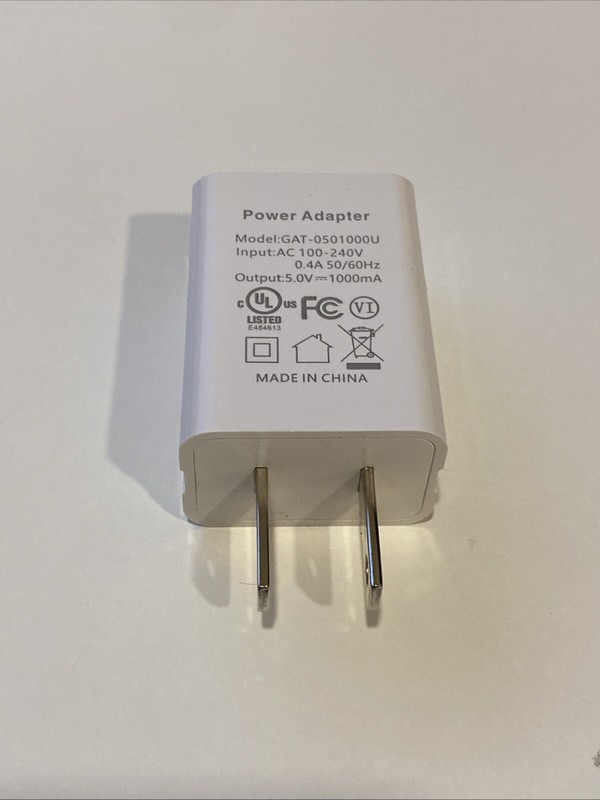 USB Wall Power Adapter GAT-0501000U 5.0V 50/60Hz