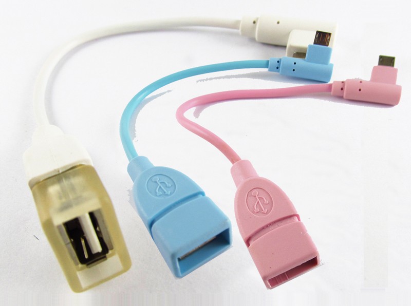 10x Left Angle 90D Host OTG Adapter Cable Micro 5pin USB male to USB 2.0 Female