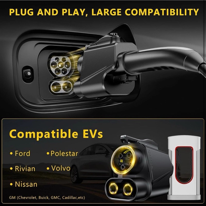 NACS to CCS1 Tesla Charger Adapter, Upgraded Max 500A 1000V nacs DC #530703 R5 gallery