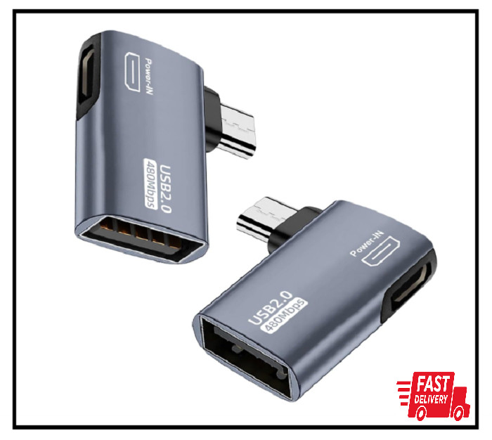 2 Pack 90 Degree OTG Cable Adapter for Fire Stick Android Phone Tablet Streaming