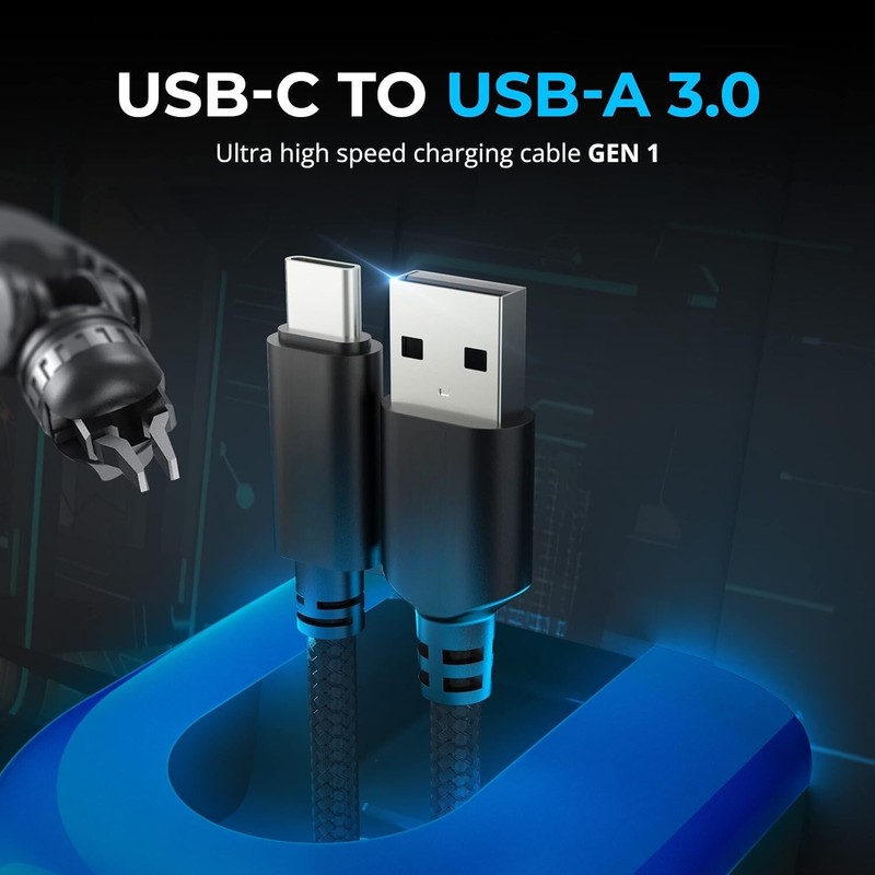 3-Pack 6ft USB-C to USB-A 3.0 Sync and Charge Cables Black gallery