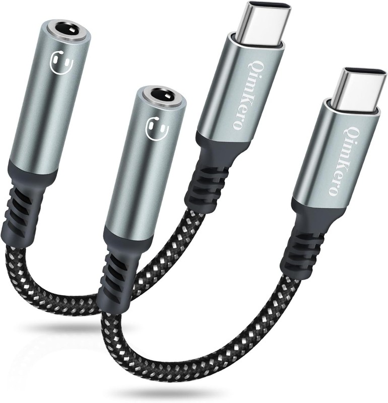 USB Type C to 3.5mm Female Headphone Jack Adapter, (2 Pack) USB C to Aux Audio D
