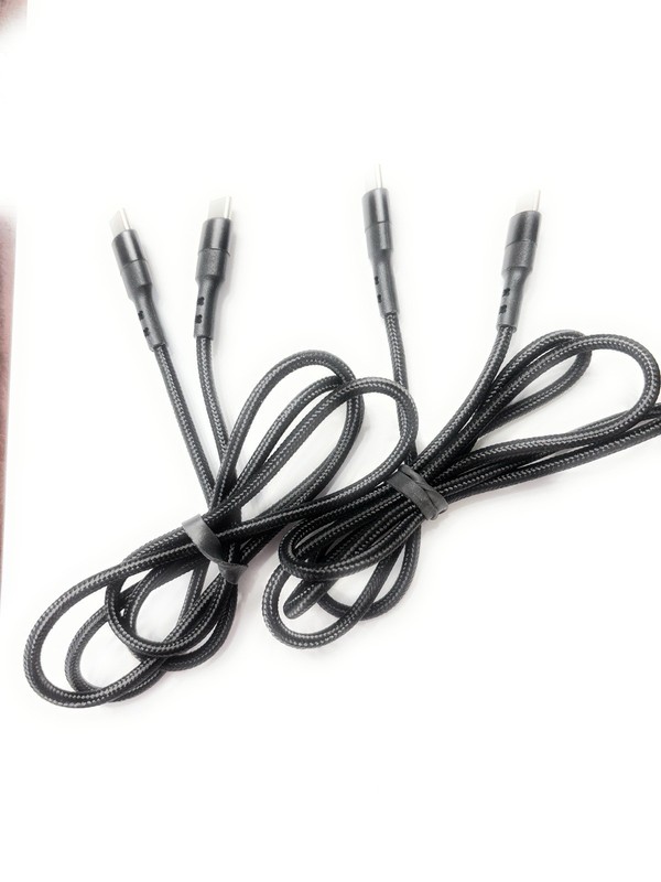 Black Braided USB-C Nylon Charging Cable Universal Compatibility 1 Port