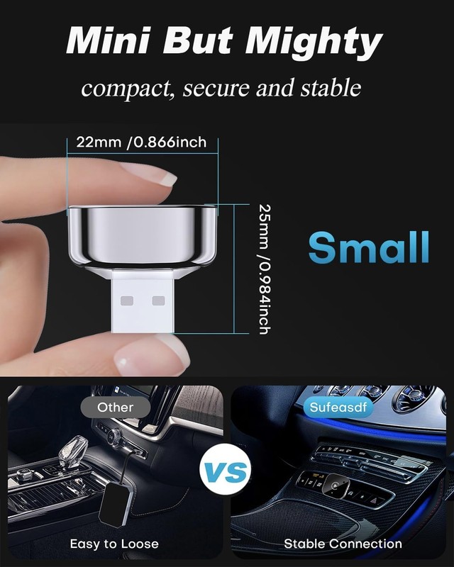 2025 Upgraded Mini Wireless CarPlay & Android Auto Adapter, 2-in-1 CarPlay Do... gallery