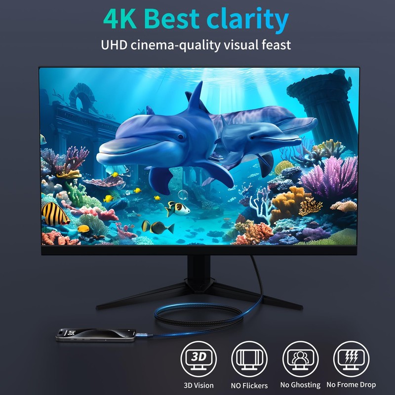 USB C to USB C Data Cable 3.3FT, 100W USB C-C Cable, 20V5A Fast Charging PD U... gallery