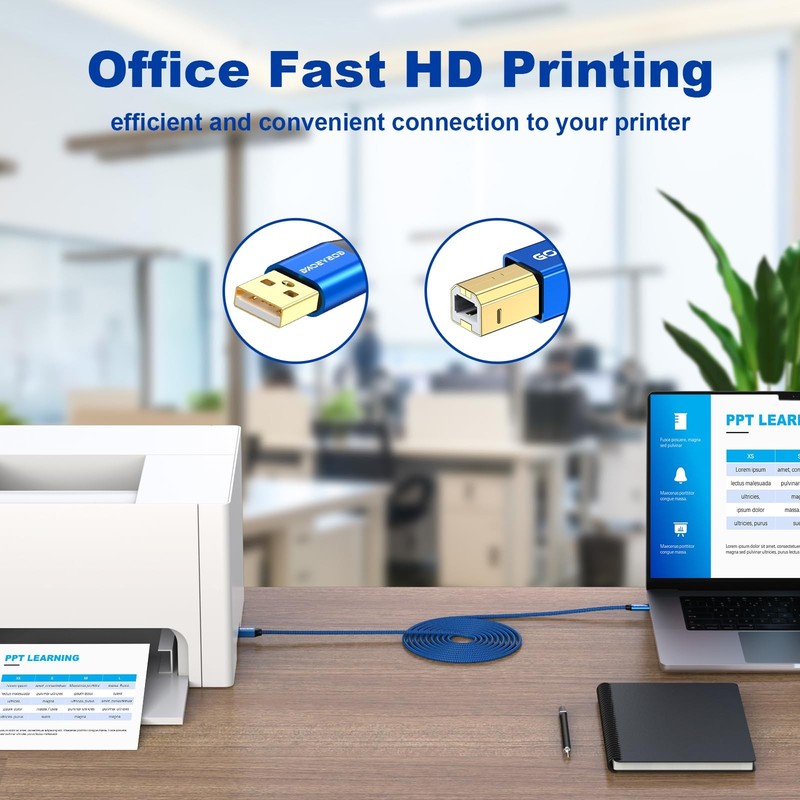 40ft Active USB A to B Cable High Speed Long Printer USB Cord for Computer gallery
