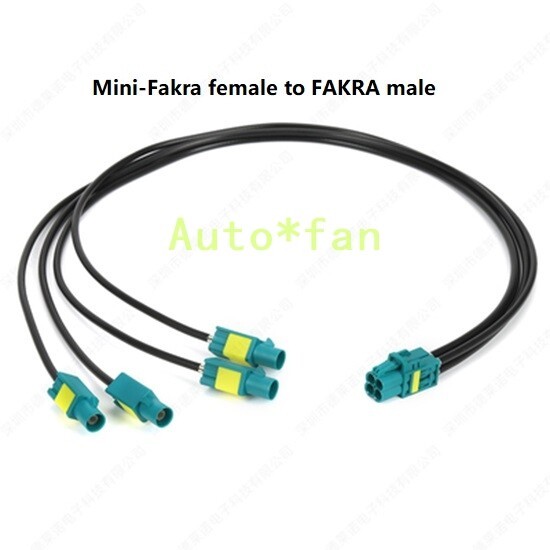 For 1Pcs Mini-Fakra female 4 in 1 wire end AMK12D-102Z5-Z to Fakra male 0.5-7M