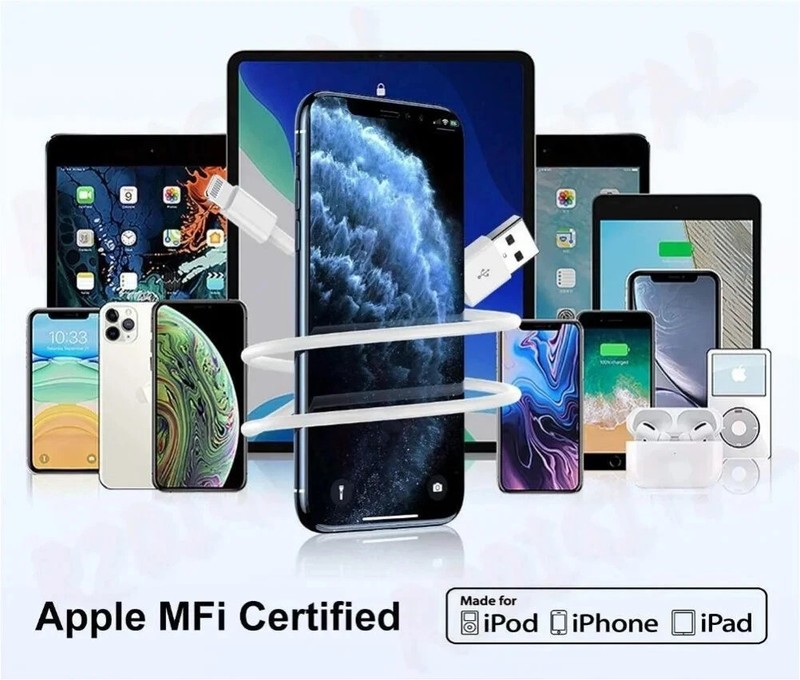 iPhone Light-ning to USB MFi Cable 1Mt iPad Charger Fast Charging iPod gallery
