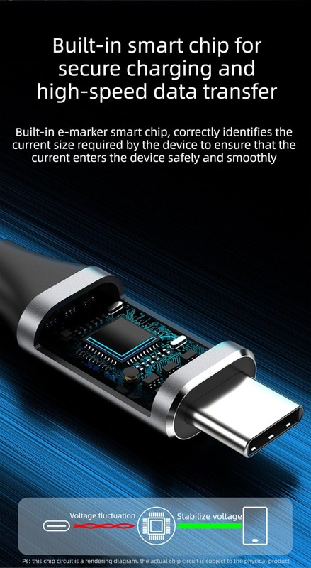 USB4 Cable C To C 40Gbps Data Sync 240W Video 8K60Hz Thunderbolt4 Braided 1.5m gallery