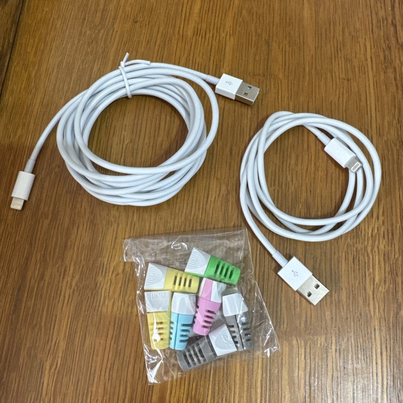 2 USB to C Charging Cables – 3 Ft and 10 Ft And 7 Cord Protectors.