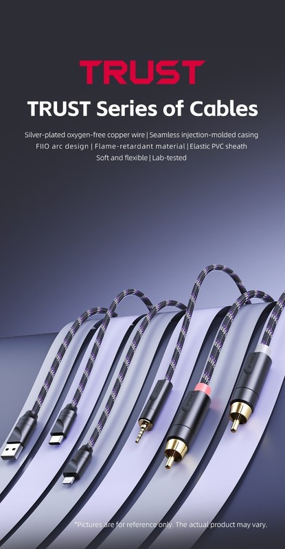 FiiO Trust XLR Male to XLR Female Audio Cable Silver Plated OFC HiFi 3ft/100cm gallery
