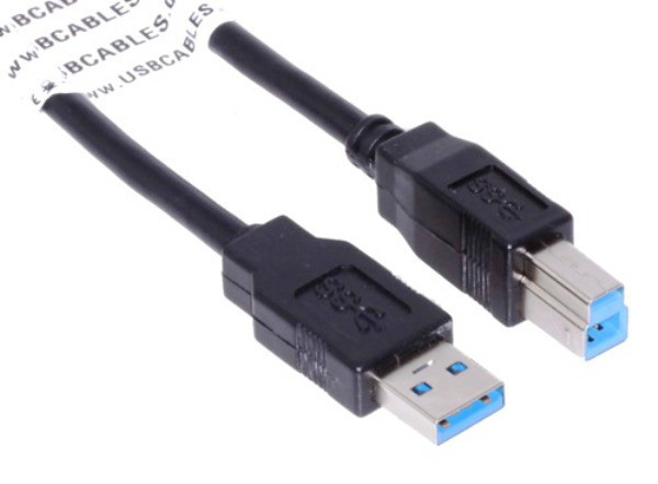 GENERIC USB 3.0 AM MALE TO USB 3.0 BM MALE HIGH SPEED BLACK CABLE NEW