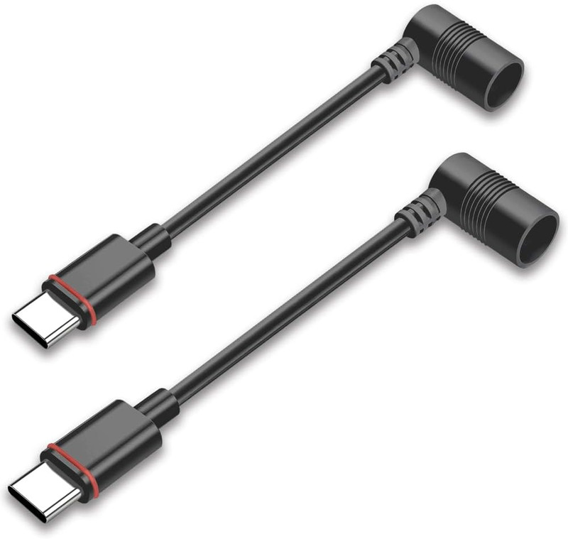 2PCS Barrel Plug to USB-C Adapter for Ring USB C Outdoor Cameras, Barrel Adapter