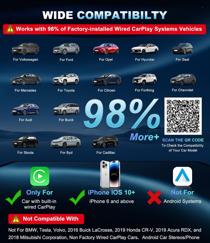 2026 Wireless CarPlay Adapter for Apple, Convert Wired to CarPlay Wireless Ad... gallery
