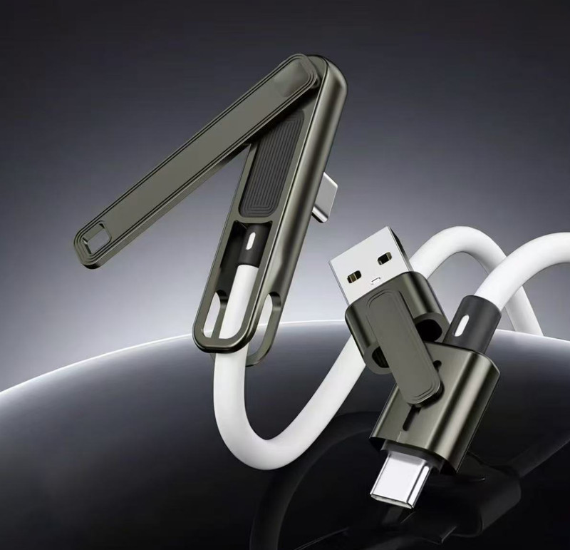 Multifunctional 100W Data Cable Zinc Alloy Silicone With Phone Holder Stand gallery