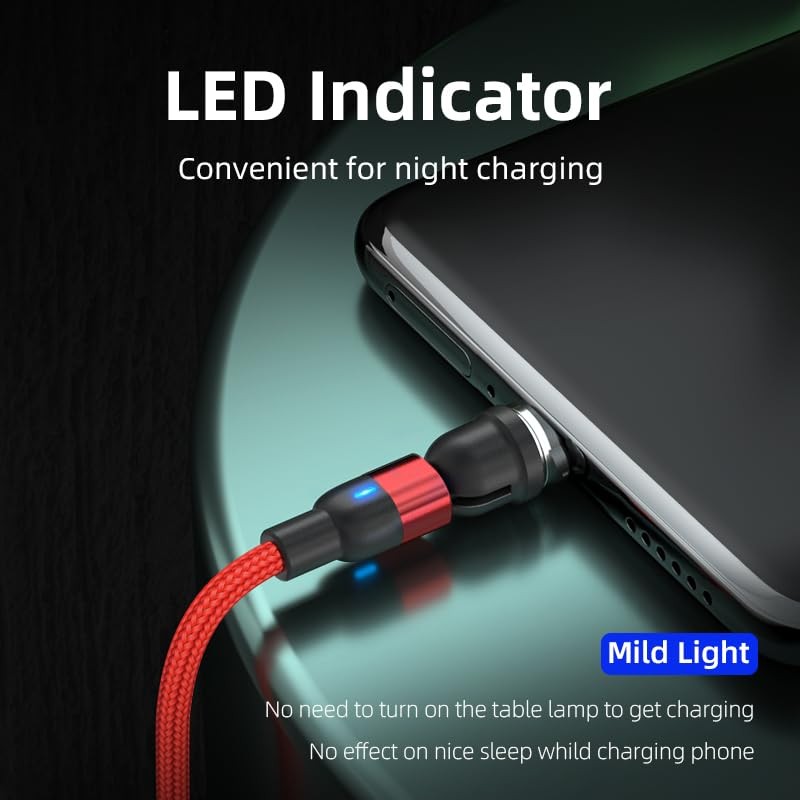 Magnetic Charging Cable 3-Pack 540° Rotation Magnetic Phone Charger Cable wit... gallery