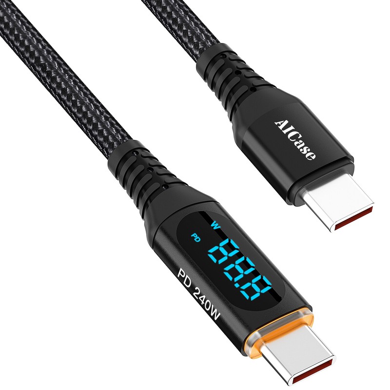 240W LED Type C PD Charger Cable Data Cord for Galaxy S25 S24 S23 S22 iPhone 17