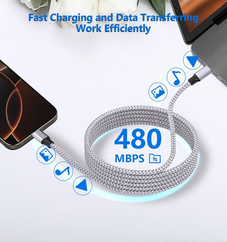【Apple MFi Certified】iPhone 17 Charger Cable, 5Pack USB to USB 100W Fast Char... gallery