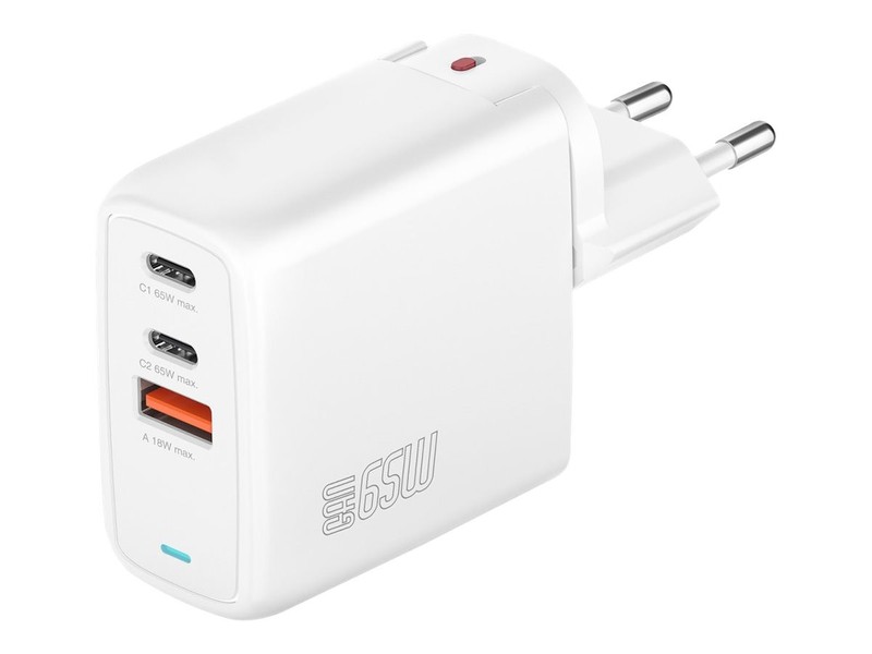4smarts GaN Flex Internal AC White Charger GaN Flex 65W 2 USB-C+1 544065