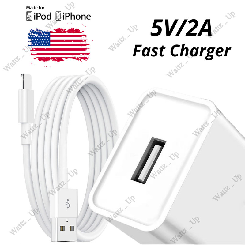 USB Wall Charger Block Fast Charging Cable For iPhone 6 7 8 SE XR XS 11 12 13 14