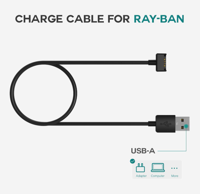Charger Cable Compatible with Ray_Ban Stories Smart Glasses 1M Fast Charging-USA gallery