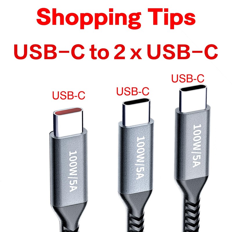 100W 2-in-1 USB-Cable 4FT, Dual USB 5A Fast Charging, Splitter Multi USB Char... gallery