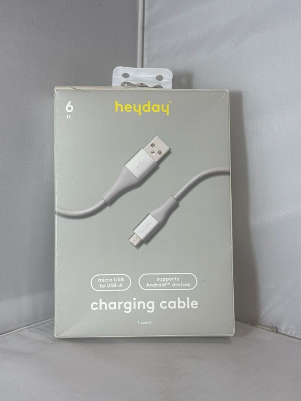 6′ Micro-USB to USB-A Round Cable Cool Gray/Silver