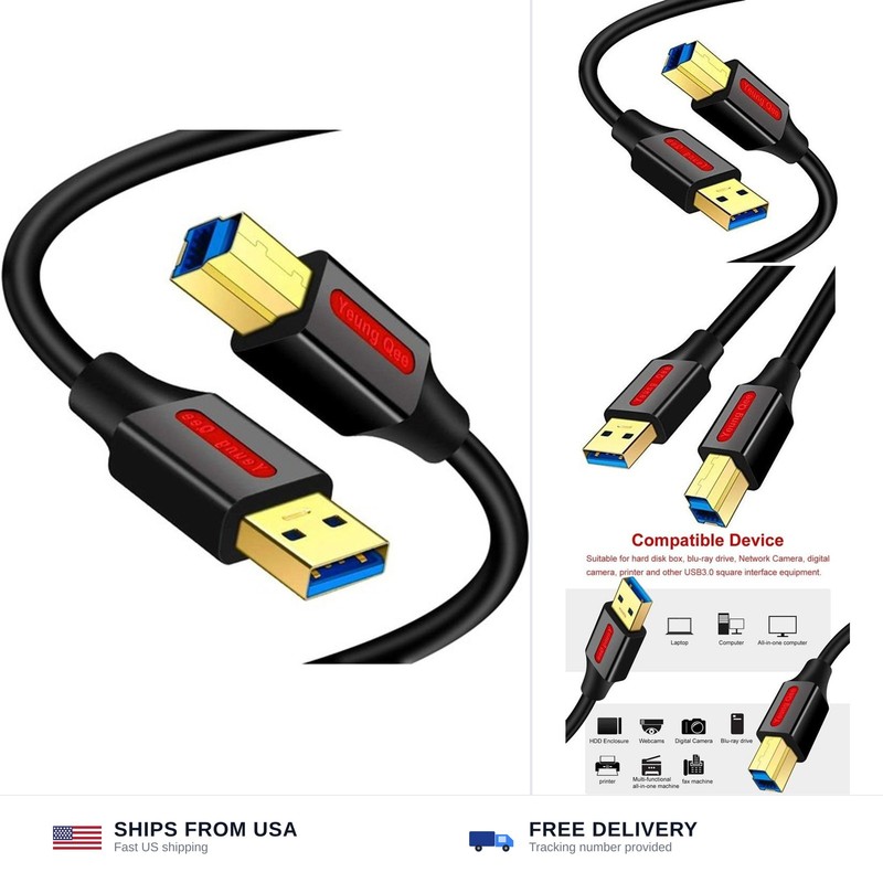 USB 3.0 Cable A Male to B Male 25 ft,Superspeed USB 3.0 Type A to B Male Cabl…