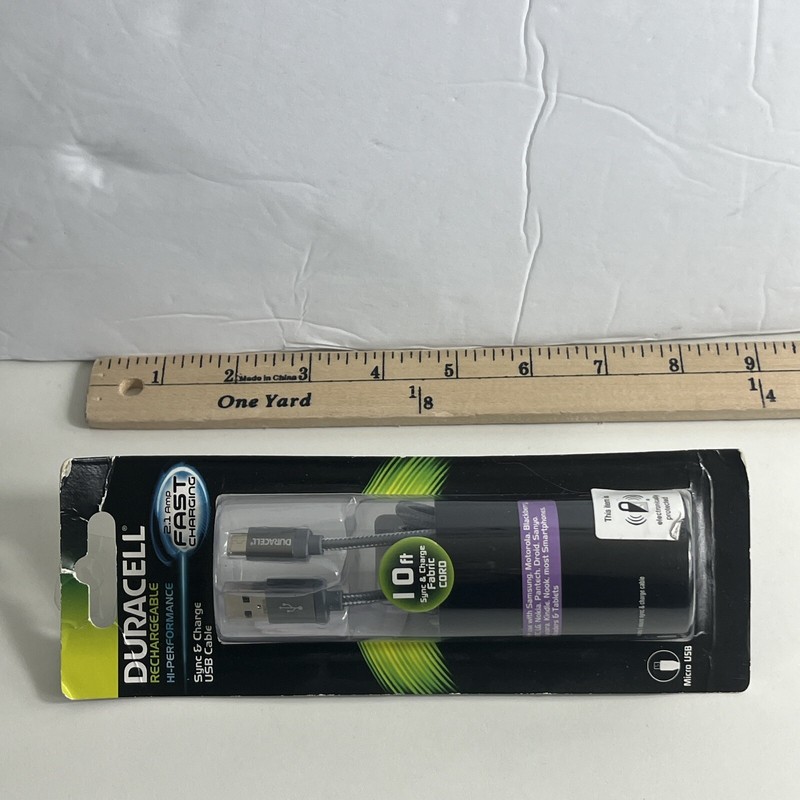 Duracell Sync & Charge Fabric 10' Cable USB To Micro Black Pro 440 gallery