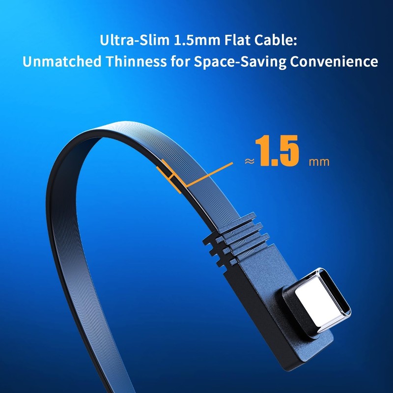 2PCS Right Angle Type-C to C Extension cord, USB C Male to Male cable,100W Fl... gallery
