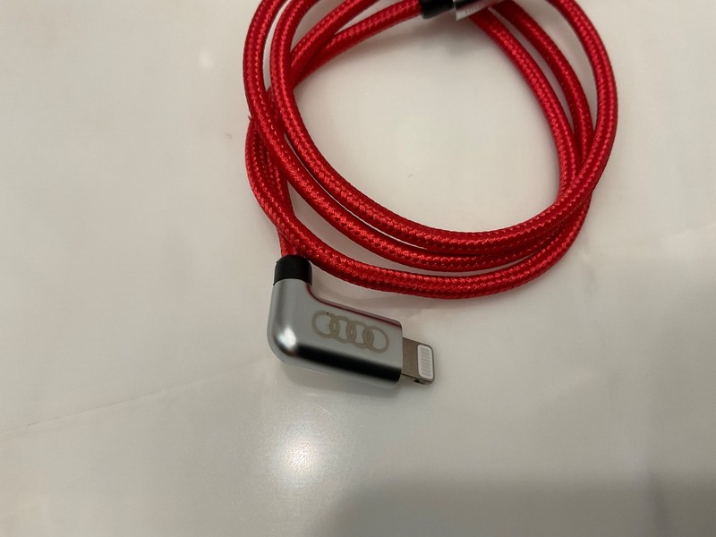 AUDI USB-C to LIGHTNING Braided Charging Cable - 27” long - RED MFi CertifiedR56 gallery